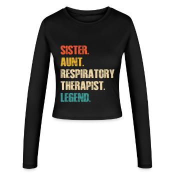 Sister Aunt Respiratory Therapist Legend - Frauen Slim Fit Langarmshirt - Schwarz - Vorne - AI Model Female 172 light (172cm)
