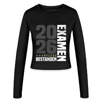 Nursing exam passed - Women's Slim Fit Longsleeve - black - Front - AI Model Female 172 light (172cm)