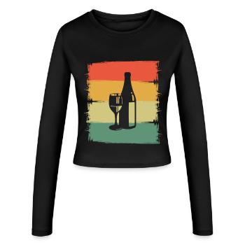 Wine - Women's Slim Fit Longsleeve - black - Front - AI Model Female 172 light (172cm)