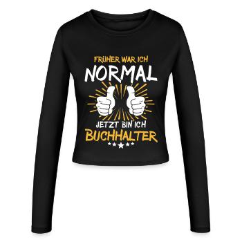 Buchhalter Spruch - Frauen Slim Fit Langarmshirt - Schwarz - Vorne - AI Model Female 172 light (172cm)