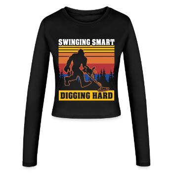 Sasquatches Dirt Fishing Big Foot - Women's Slim Fit Longsleeve - black - Front - AI Model Female 172 light (172cm)