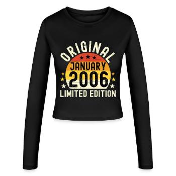 Anniversary January 2006 Limited Edition Original - Women's Slim Fit Longsleeve - black - Front - AI Model Female 172 light (172cm)