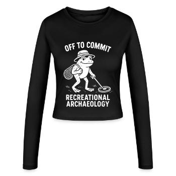 Partir pour s’amuser en archéologie récréative - Manches longues slim fit Femme - noir - Devant - AI Model Female 172 light (172cm)