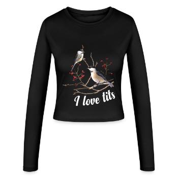  Chickadee Plush Birdwatcher Birding Chickadee - Women's Slim Fit Longsleeve - black - Front - AI Model Female 172 light (172cm)