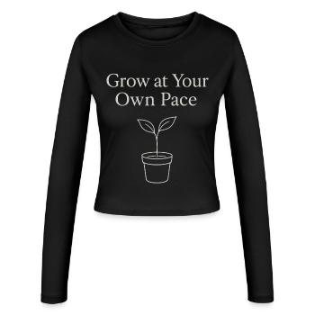 Grow At Your Own Pace Plant - Women's Slim Fit Longsleeve - black - Front - AI Model Female 172 light (172cm)
