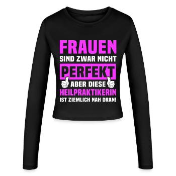 Naturopath Spruch - Women's Slim Fit Longsleeve - black - Front - AI Model Female 172 light (172cm)
