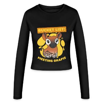 Okapi Tier Bucket List Meeting Okapis - Frauen Slim Fit Langarmshirt - Schwarz - Vorne - AI Model Female 172 light (172cm)