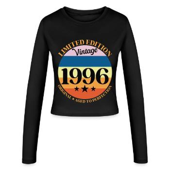 1996 Vintage Birthday Gift 96 Birthday - Women's Slim Fit Longsleeve - black - Front - AI Model Female 172 light (172cm)