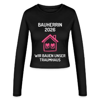 Construire votre propre maison constructeur 2026 - Manches longues slim fit Femme - noir - Devant - AI Model Female 172 light (172cm)