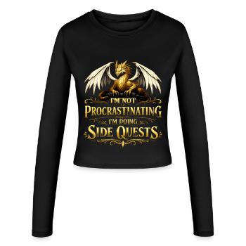 I don't procrastinate, I do side quests - Women's Slim Fit Longsleeve - black - Front - AI Model Female 172 light (172cm)