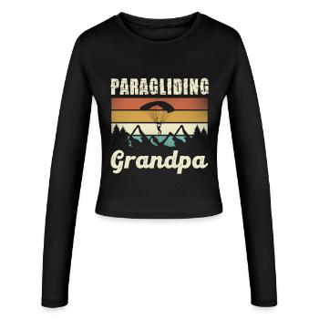 Paragliding Großvater Retro - Frauen Slim Fit Langarmshirt - Schwarz - Vorne - AI Model Female 172 light (172cm)