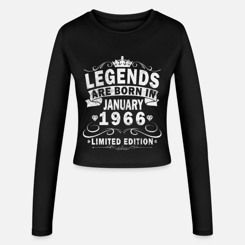 Januar 1966 Vintage-Retro-Geburtstagsgeschenk - Frauen Slim Fit Langarmshirt - Schwarz