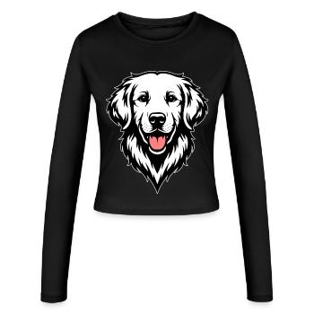 Golden Retriever - Women's Slim Fit Longsleeve - black - Front - AI Model Female 172 light (172cm)