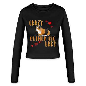 La folle cochon d’Inde - Manches longues slim fit Femme - noir - Devant - AI Model Female 172 light (172cm)