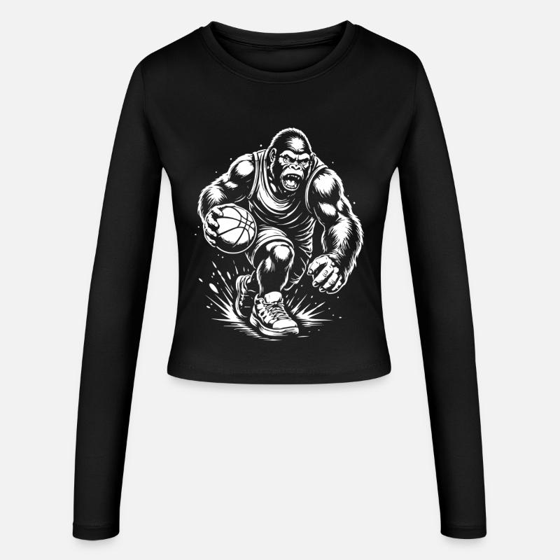 Primal Court Force - Frauen Slim Fit Langarmshirt - Schwarz
