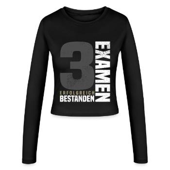 3. Exam Congratulations - Women's Slim Fit Longsleeve - black - Front - AI Model Female 172 light (172cm)