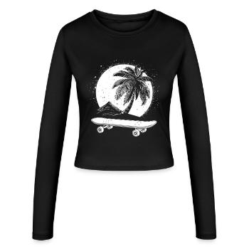 Skateboard Graphics - Women's Slim Fit Longsleeve - black - Front - AI Model Female 172 light (172cm)