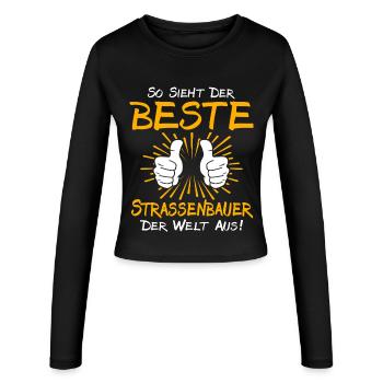 Strassenbauer Geschenkidee - Frauen Slim Fit Langarmshirt - Schwarz - Vorne - AI Model Female 172 light (172cm)