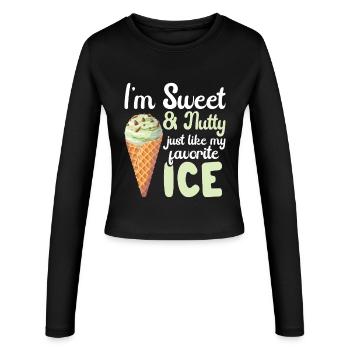 Schokoladencreme-Liebhaber Frische Minz-Schokolade - Frauen Slim Fit Langarmshirt - Schwarz - Vorne - AI Model Female 172 light (172cm)