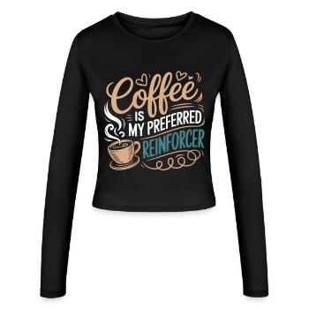 Coffee as the preferred Reinforcer - Women's Slim Fit Longsleeve - black - Front - AI Model Female 172 light (172cm)