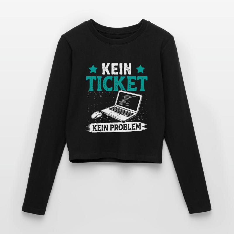 Nerd Computer NO TICKET NO PROBLEM FUNNY Women's Slim Fit Longsleeve