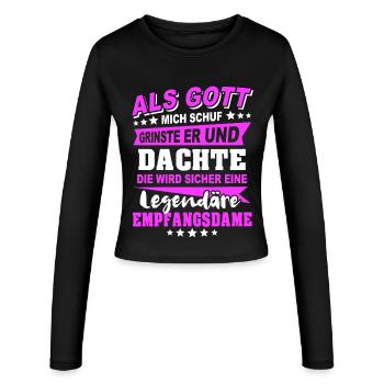 Dictons des réceptionnistes - Manches longues slim fit Femme - noir - Devant - AI Model Female 172 light (172cm)