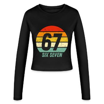67 Six Seven - Frauen Slim Fit Langarmshirt - Schwarz - Vorne - AI Model Female 172 light (172cm)