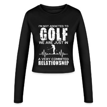 Relation golfeuse : passion engagée - Manches longues slim fit Femme - noir - Devant - AI Model Female 172 light (172cm)