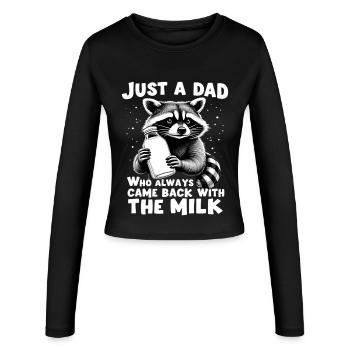 Milk-Bearing Father Raccoon - Women's Slim Fit Longsleeve - black - Front - AI Model Female 172 light (172cm)