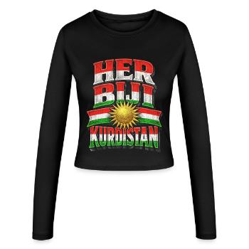 M. Biji Kurds kurdes - Manches longues slim fit Femme - noir - Devant - AI Model Female 172 light (172cm)