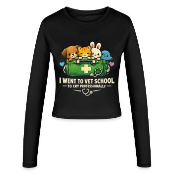 Tierarzt Tiermediziner Cry Professionally - Frauen Slim Fit Langarmshirt - Schwarz - Vorne - AI Model Female 172 light (172cm)