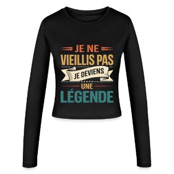Ich werde nicht alt, ich werde zur Legende, Geschenk - Frauen Slim Fit Langarmshirt - Schwarz - Vorne - AI Model Female 172 light (172cm)