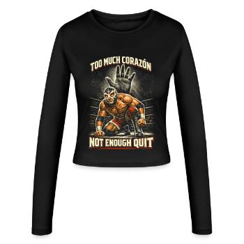 Lucha Libre Luchador Too Much Corazon - Women's Slim Fit Longsleeve - black - Front - AI Model Female 172 light (172cm)