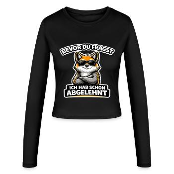 Before you ask: I've already rejected fox - Women's Slim Fit Longsleeve - black - Front - AI Model Female 172 light (172cm)