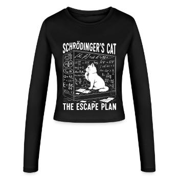 Schrödingers Cat The Escape Plan - Frauen Slim Fit Langarmshirt - Schwarz - Vorne - AI Model Female 172 light (172cm)