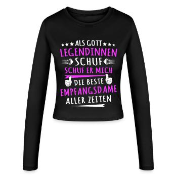 Dictons des réceptionnistes - Manches longues slim fit Femme - noir - Devant - AI Model Female 172 light (172cm)
