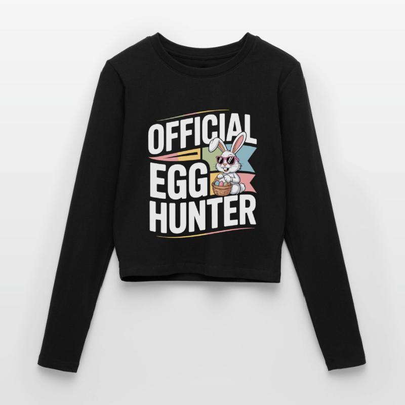 Official Egg Hunter Easter Bunny Easter Humor Women's Slim Fit Longsleeve