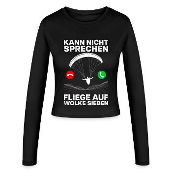 Vol en parapente JE NE PARLE PAS VOLER Drôle - Manches longues slim fit Femme - noir - Devant - AI Model Female 172 light (172cm)
