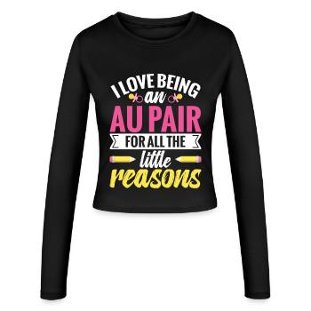 Nounou nounou d’appréciation des travailleuses au pair - Manches longues slim fit Femme - noir - Devant - AI Model Female 172 light (172cm)