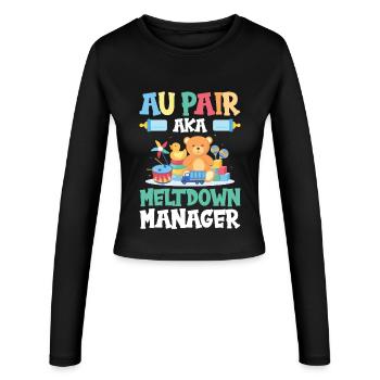 Appréciation de la baby-sitter amante au pair - Manches longues slim fit Femme - noir - Devant - AI Model Female 172 light (172cm)