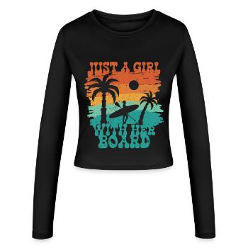Stand Up Paddle - Frauen Slim Fit Langarmshirt - Schwarz - Vorne - AI Model Female 172 light (172cm)