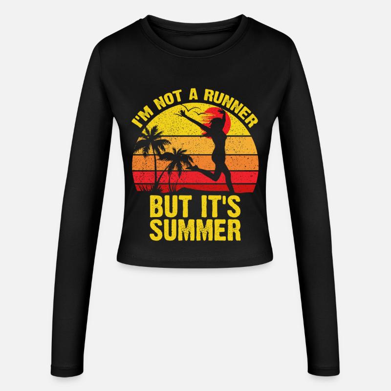 Sunset Sprint Not a Runner - Women's Slim Fit Longsleeve - black