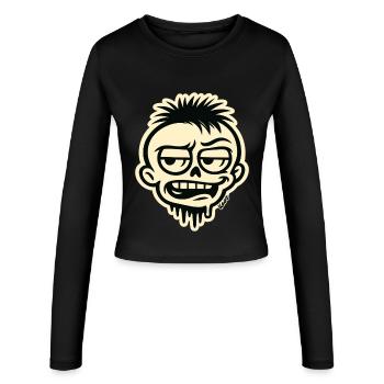 Graffiti sur le crâne - Manches longues slim fit Femme - noir - Devant - AI Model Female 172 light (172cm)