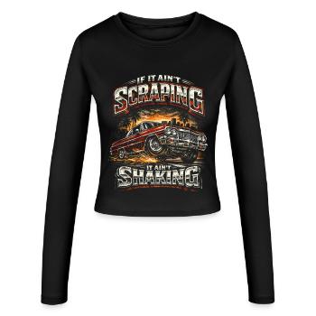 Lowrider Auto Si ça ne gratte pas, ça ne tremble pas - Manches longues slim fit Femme - noir - Devant - AI Model Female 172 light (172cm)