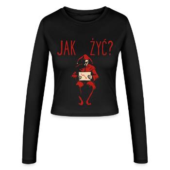 Jak Żyć Polish Meme Existential Jester - Women's Slim Fit Longsleeve - black - Front - AI Model Female 172 light (172cm)