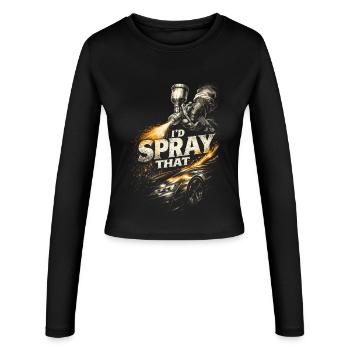 Vehicle Painter Car Painter I'd Spray That - Women's Slim Fit Longsleeve - black - Front - AI Model Female 172 light (172cm)