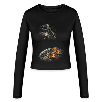 Astronomie Astronom - Frauen Slim Fit Langarmshirt - Schwarz - Vorne - AI Model Female 172 light (172cm)