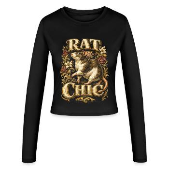Color Rat Fancy Rat House Rat Chic - Manches longues slim fit Femme - noir - Devant - AI Model Female 172 light (172cm)