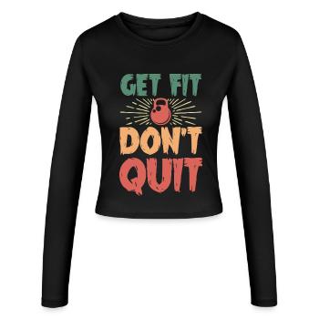 Motif de mise en forme et ne pas arrêter les kettlebells - Manches longues slim fit Femme - noir - Devant - AI Model Female 172 light (172cm)