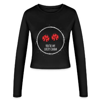 Cadeau de partenaire porte-bonheur Ladybug - Manches longues slim fit Femme - noir - Devant - AI Model Female 172 light (172cm)